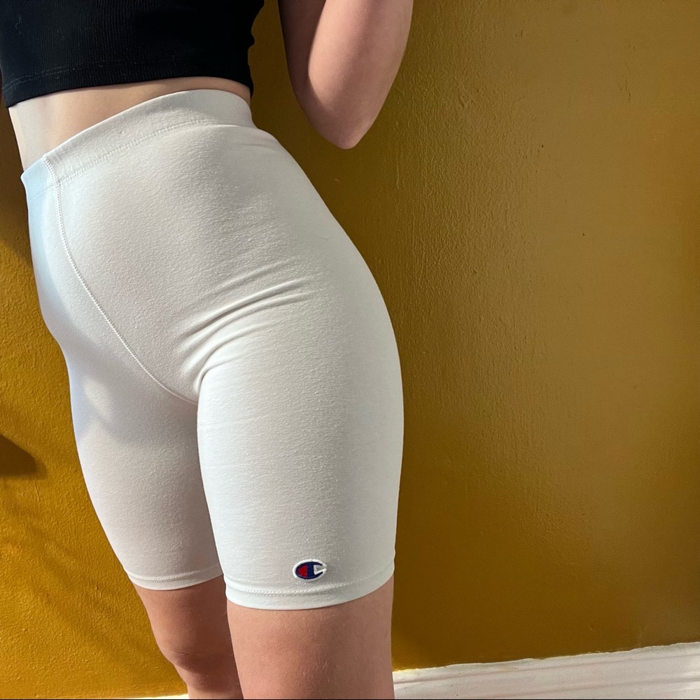Champion White Biker Shorts